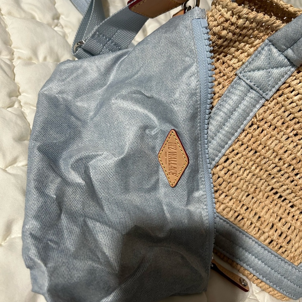 MZ Wallace  Mini Raffia Tote - Crochet Denim - Picture 2 of 5